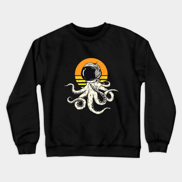 Octopus Space Astronaut Crewneck Sweatshirt by edwardechoblue